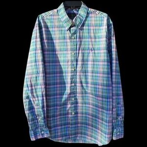 Ralph Lauren Men's Classic Fit XL Long Slv Multicolor Plaid, Colorful!